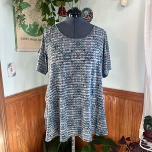 Patterned Blue Women's Top